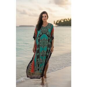 Stunning, Vibrant Sante Classics Rainbow Bollywood Miu Miu/Kaftan/House Dress